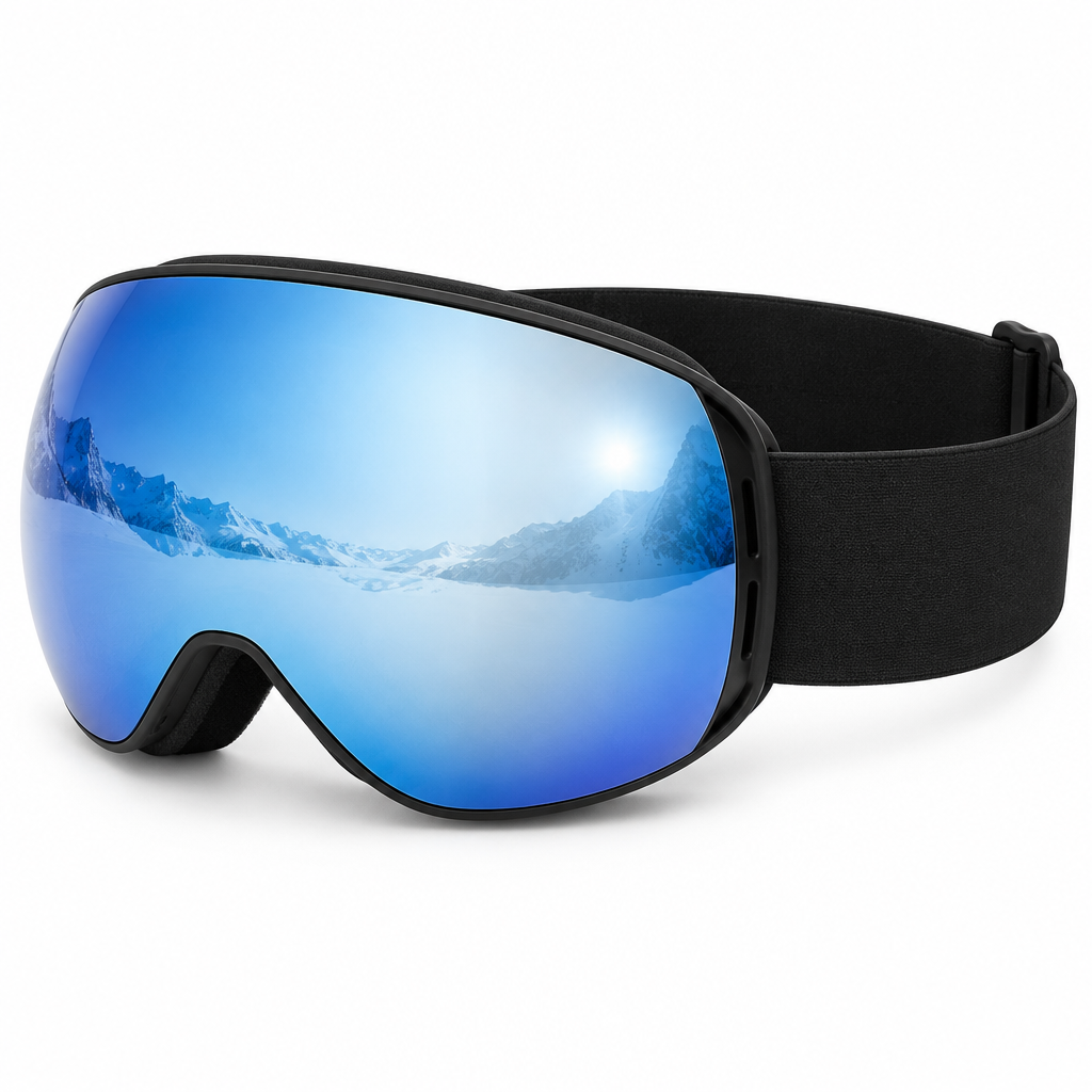 Gafas de esquí espejadas de doble lente, sin logos